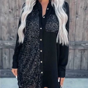 Size Small, Melarey Boutique Satin, sequined dress.